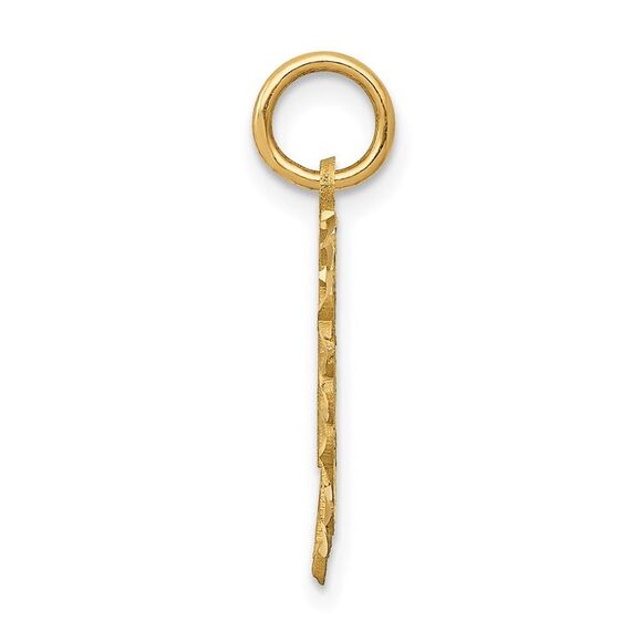 14k Yellow Gold Number 21 Heart Charm or Pendant, 15mm - Picture 2 of 5